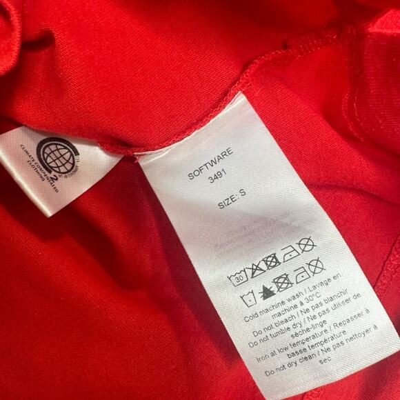 Ganni Software Red Logo Crew Neck Tee Size Small - Picture 8 of 10